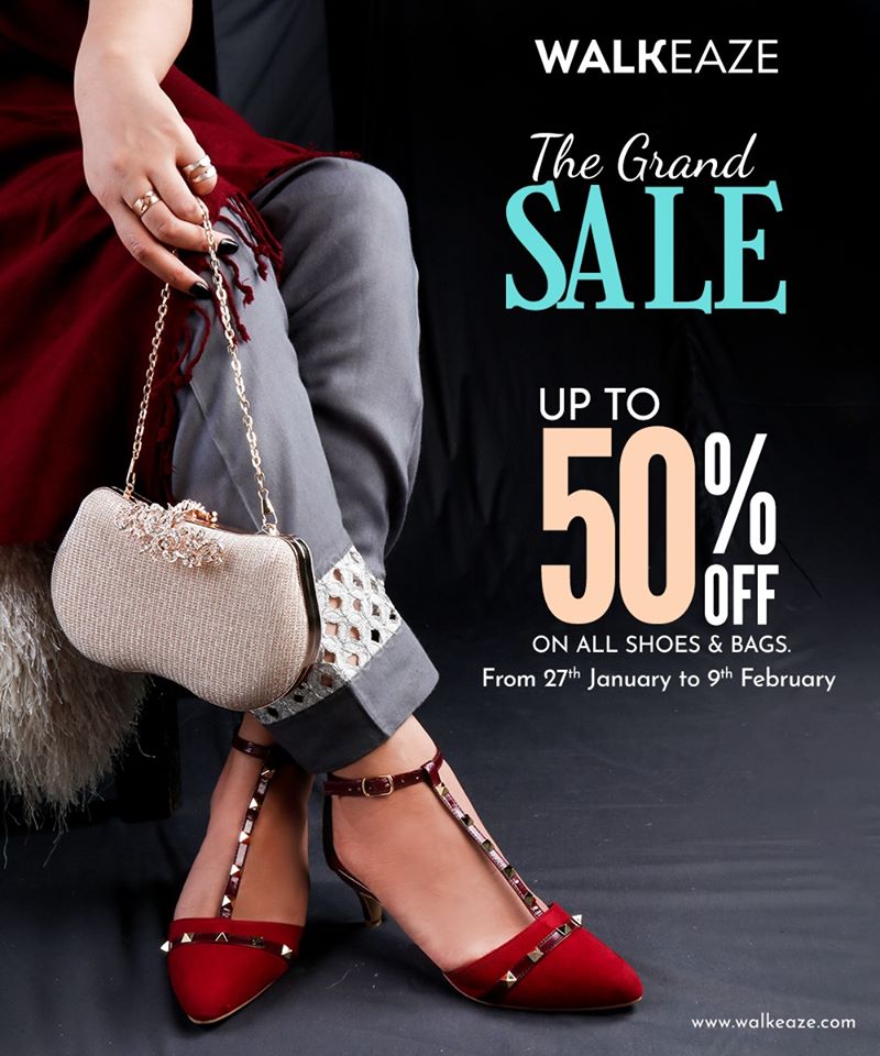 WalkEaze Sale Alert up to 50 OFF on all shoes and bags till 9th